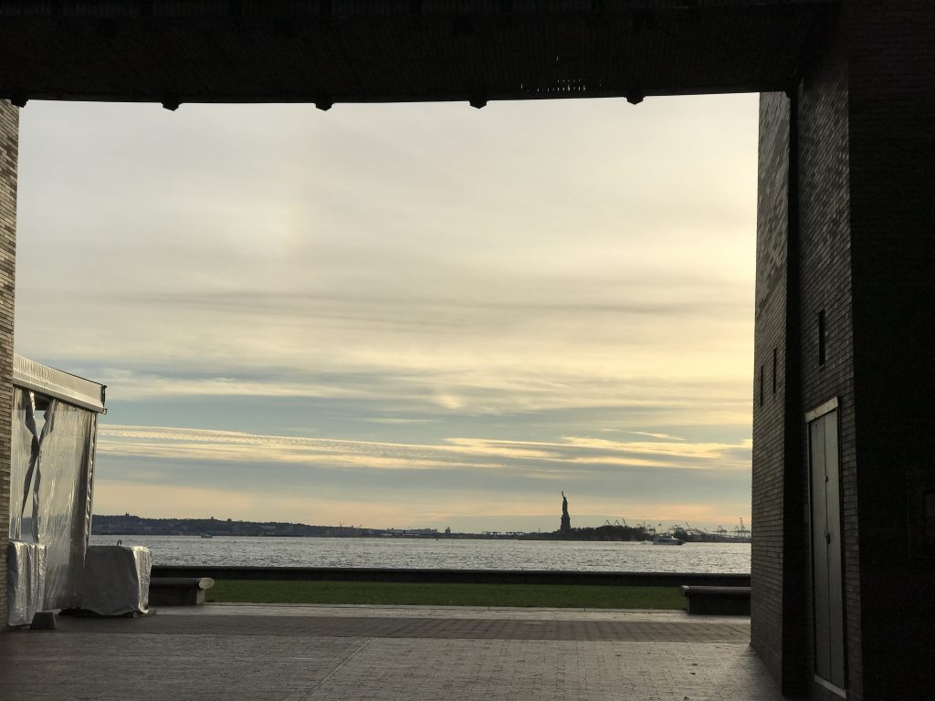 The Statue of Liberty seen from Battery Place, October 26, 2016